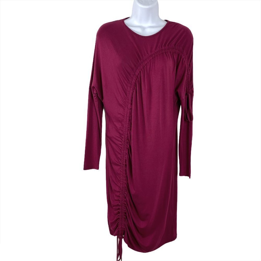Asos‎ Dress Scrunched Viscose Elastane Raspberry St